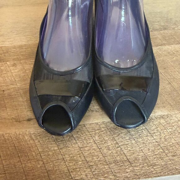 Vaneli Black Peep Toe Wedge Pumps – Women’s Size 12M shoes - Picture 4 of 7